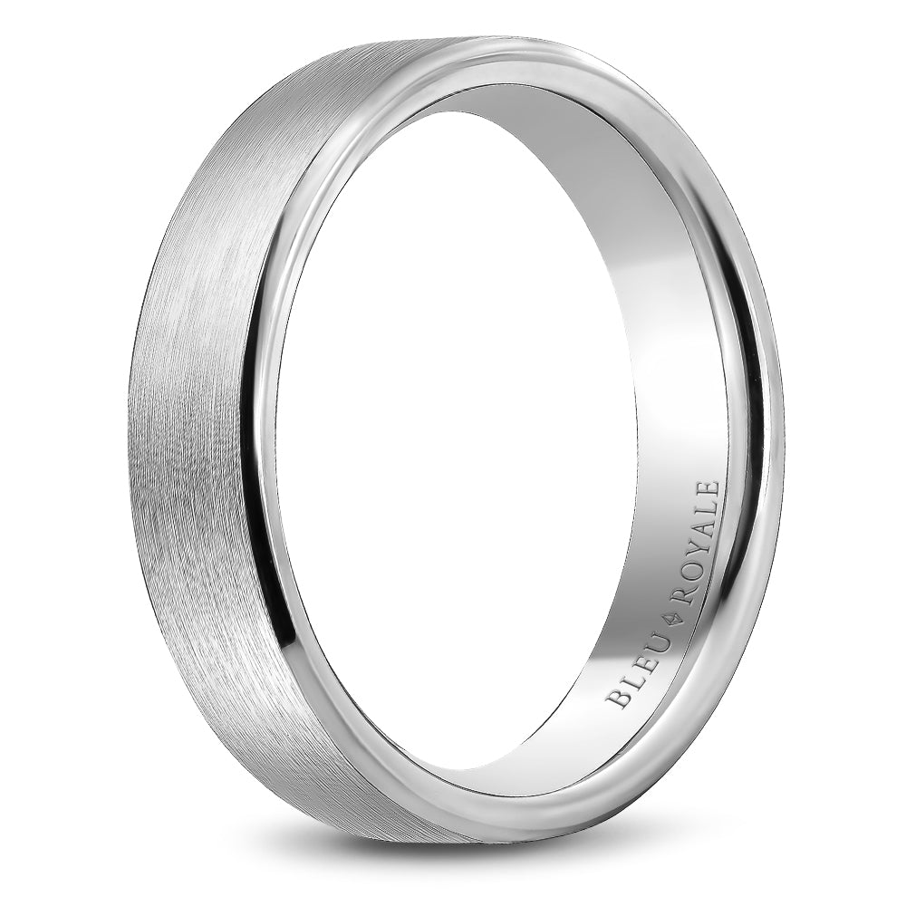 5.50mm Bleu Royale Wedding Band in White Gold
