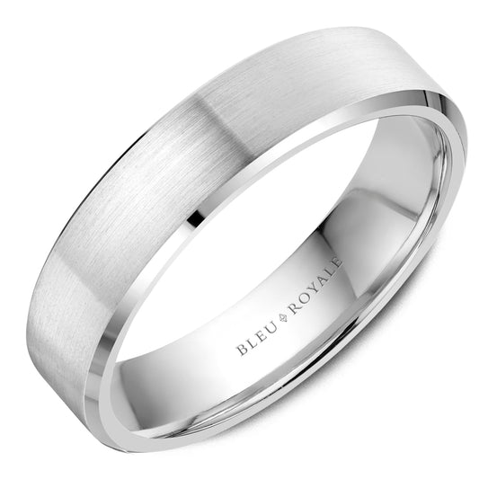 5.50mm Bleu Royale Wedding Band in White Gold