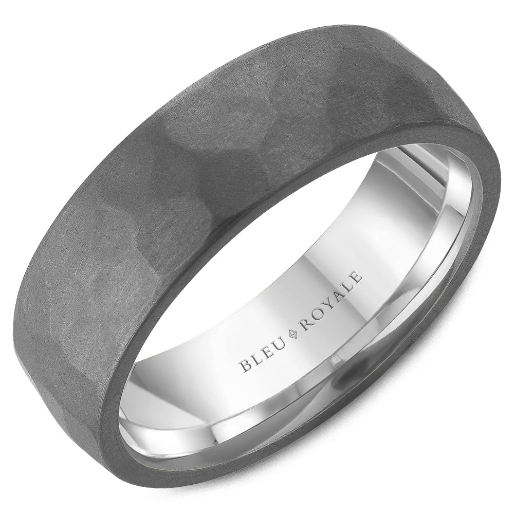 7.00mm Bleu Royale Wedding Band in 14k/Tantalum