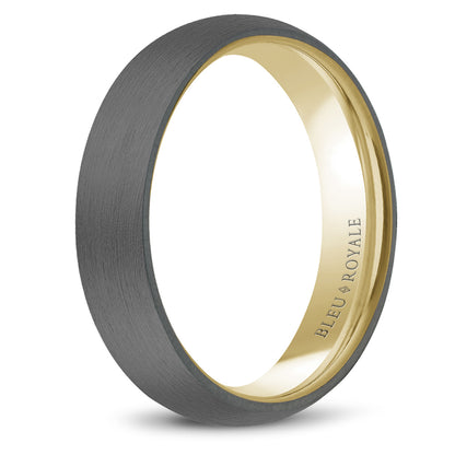 6.00mm Bleu Royale Wedding Band in 14k/Tantalum