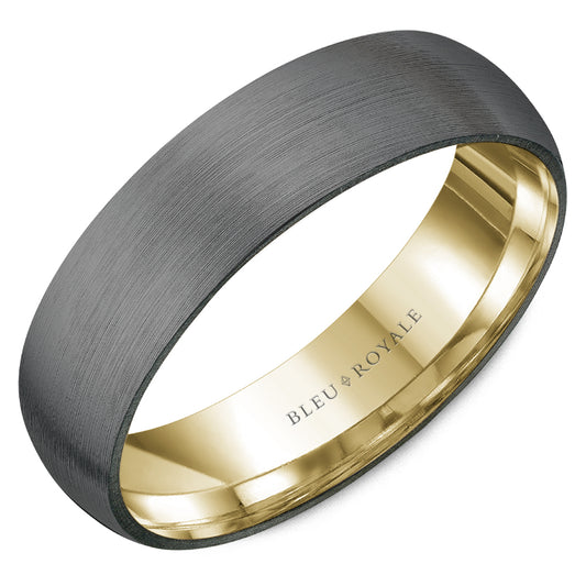 6.00mm Bleu Royale Wedding Band in 14k/Tantalum