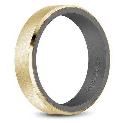 6.00mm Bleu Royale Wedding Band in 14k/Tantalum
