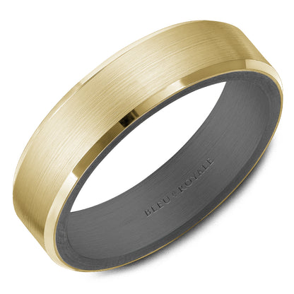 6.00mm Bleu Royale Wedding Band in 14k/Tantalum