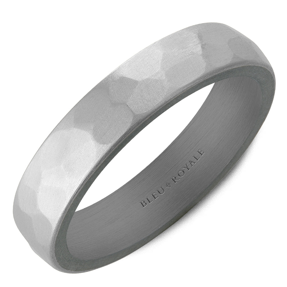 5.00mm Bleu Royale Wedding Band in 14k/Tantalum