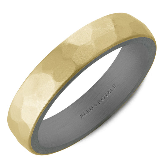 5.00mm Bleu Royale Wedding Band in 14k/Tantalum