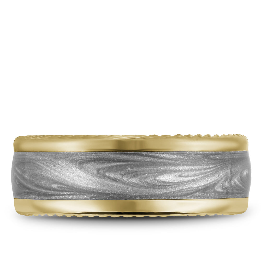 7.50mm Bleu Royale Wedding Band in Yellow Gold