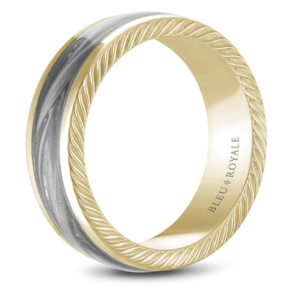 7.50mm Bleu Royale Wedding Band in Yellow Gold