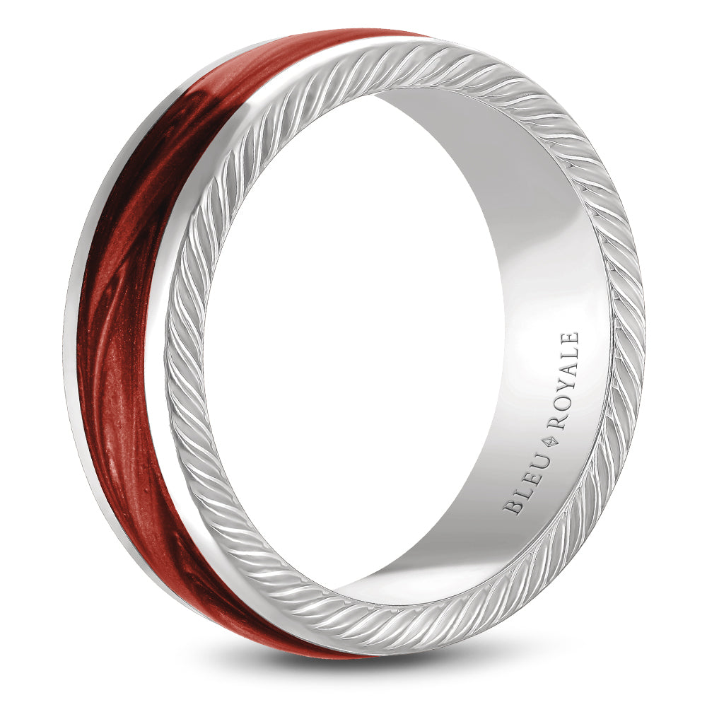 9.50mm Bleu Royale Wedding Band in White Gold
