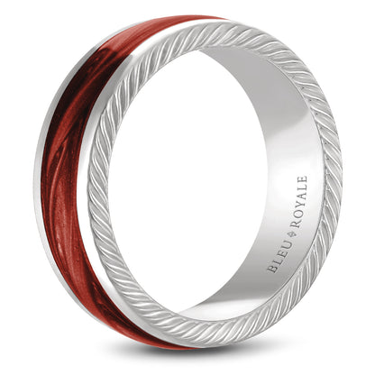 9.50mm Bleu Royale Wedding Band in White Gold