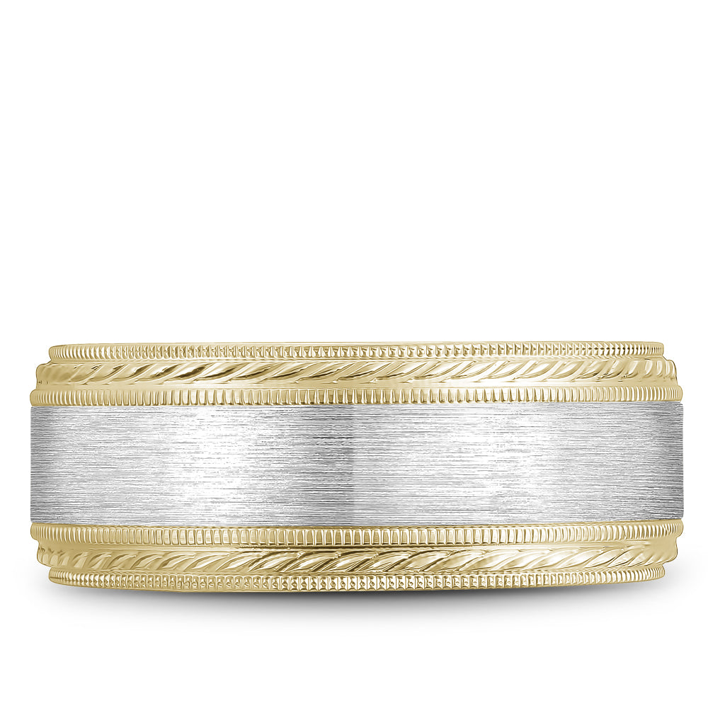 8.00mm Bleu Royale Wedding Band in W&Y Gold