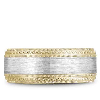 8.00mm Bleu Royale Wedding Band in W&Y Gold