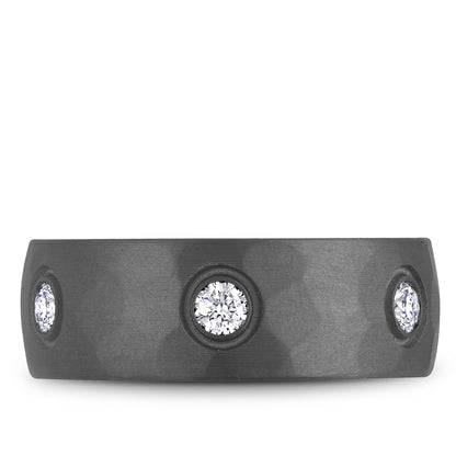 8.00mm Bleu Royale Wedding Band in 14k/Tantalum