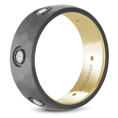 8.00mm Bleu Royale Wedding Band in 14k/Tantalum