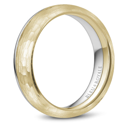 6.00mm Bleu Royale Wedding Band in Y&W Gold