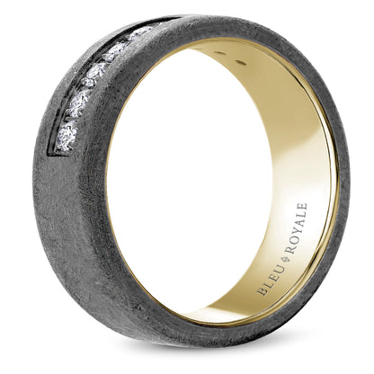 8.00mm Bleu Royale Wedding Band in 14k/Tantalum