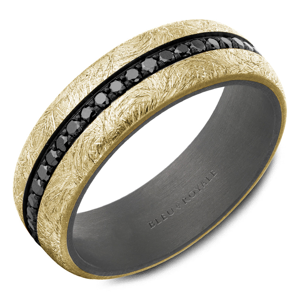 7.00mm Bleu Royale Wedding Band in 14k/Tantalum
