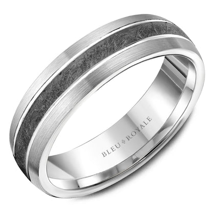 6.00mm Bleu Royale Wedding Band in 14k/Tantalum