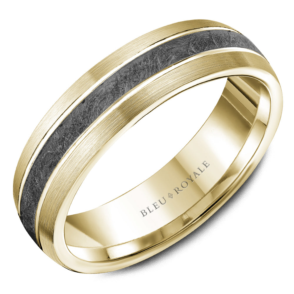 6.00mm Bleu Royale Wedding Band in 14k/Tantalum