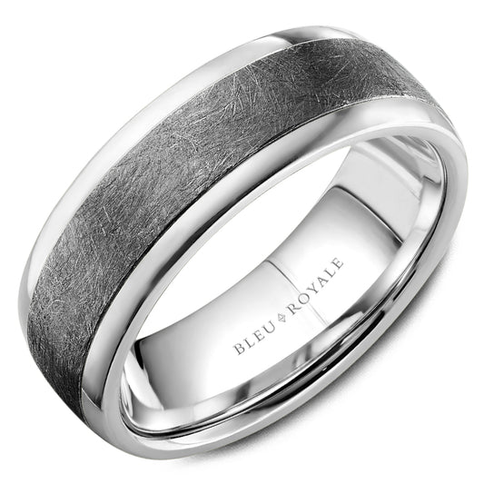 7.50mm Bleu Royale Wedding Band in 14k/Tantalum
