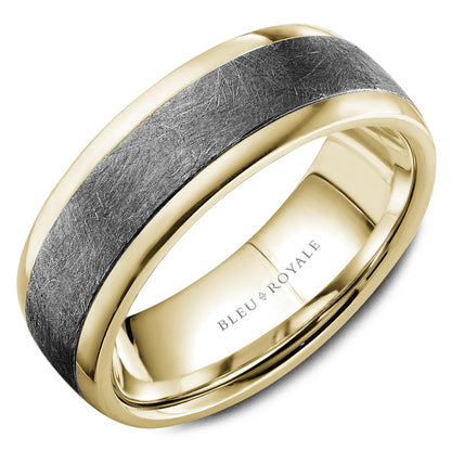 7.50mm Bleu Royale Wedding Band in 14k/Tantalum