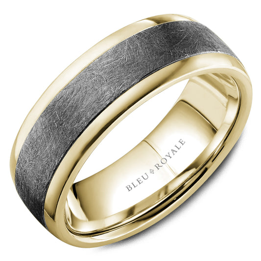 7.50mm Bleu Royale Wedding Band in 14k/Tantalum