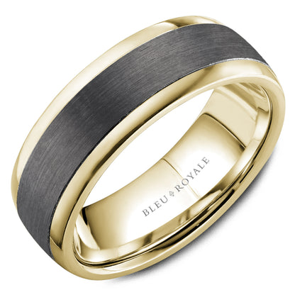 7.50mm Bleu Royale Wedding Band in 14k/Tantalum