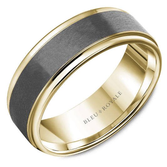 7.50mm Bleu Royale Wedding Band in 14k/Tantalum
