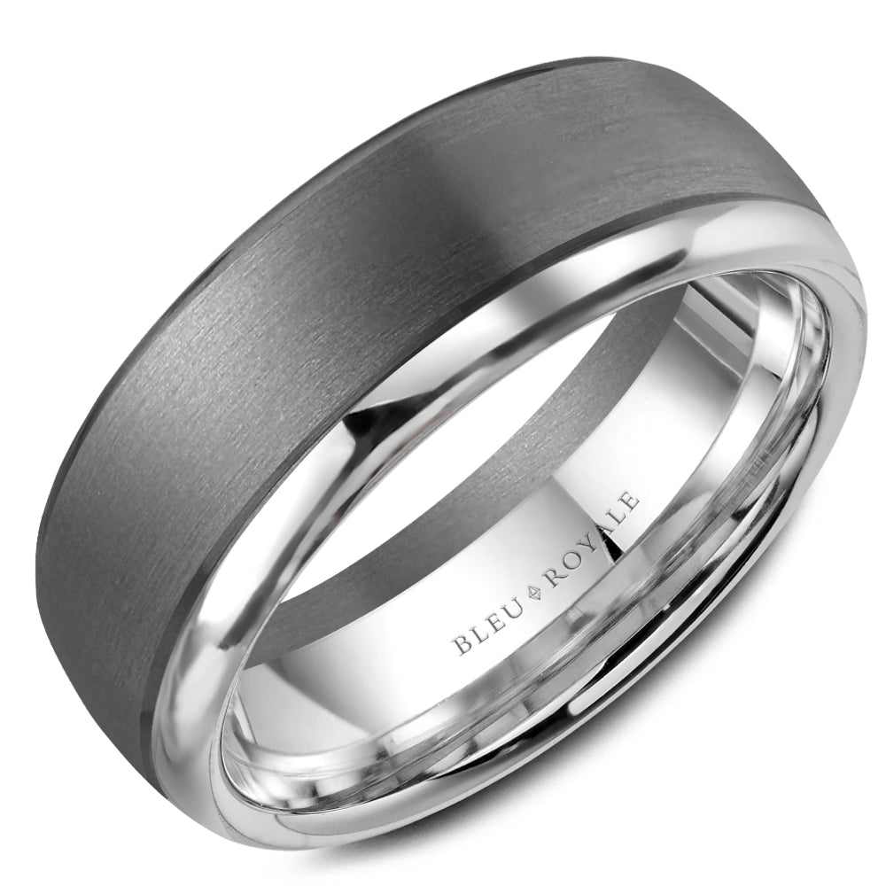 7.50mm Bleu Royale Wedding Band in 14k/Tantalum