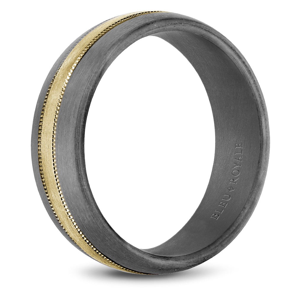 7.00mm Bleu Royale Wedding Band in 14k/Tantalum