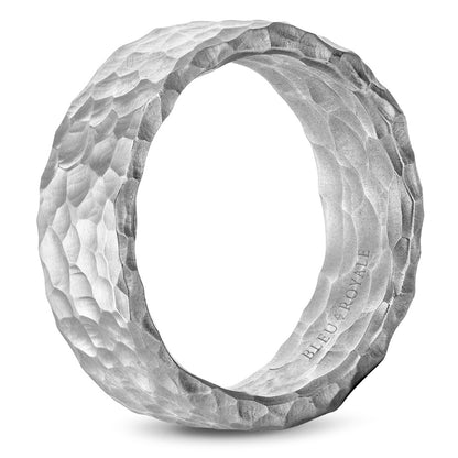 8.00mm Bleu Royale Wedding Band in White Gold