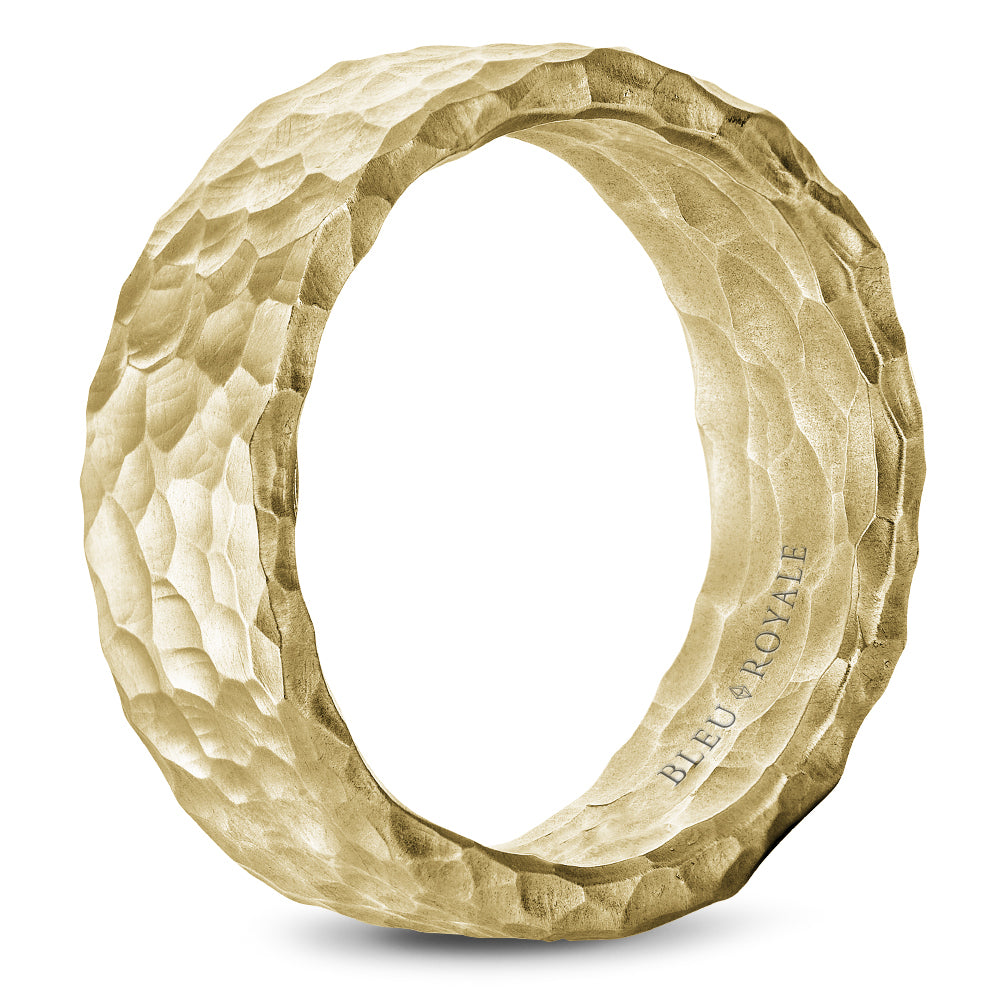 8.00mm Bleu Royale Wedding Band in Yellow Gold