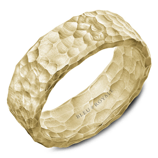 8.00mm Bleu Royale Wedding Band in Yellow Gold