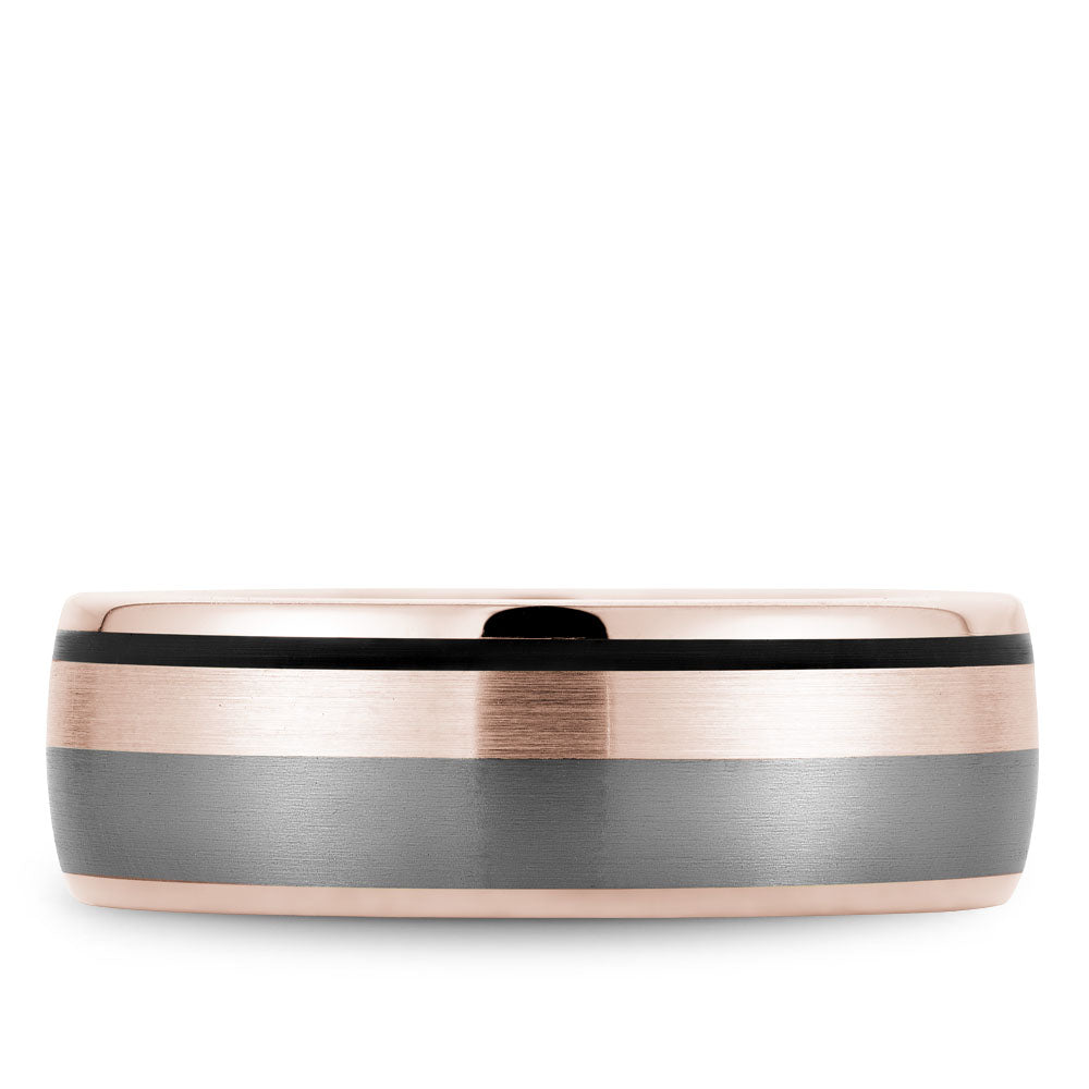 7.50mm Bleu Royale Wedding Band in 14k/Tantalum/Enamel