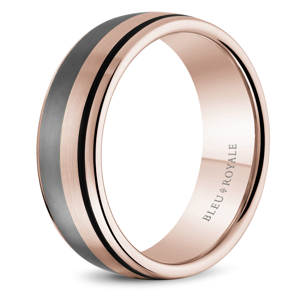 7.50mm Bleu Royale Wedding Band in 14k/Tantalum/Enamel
