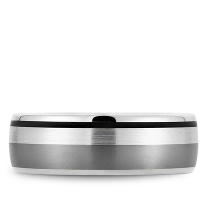 7.50mm Bleu Royale Wedding Band in 14k/Tantalum/Enamel