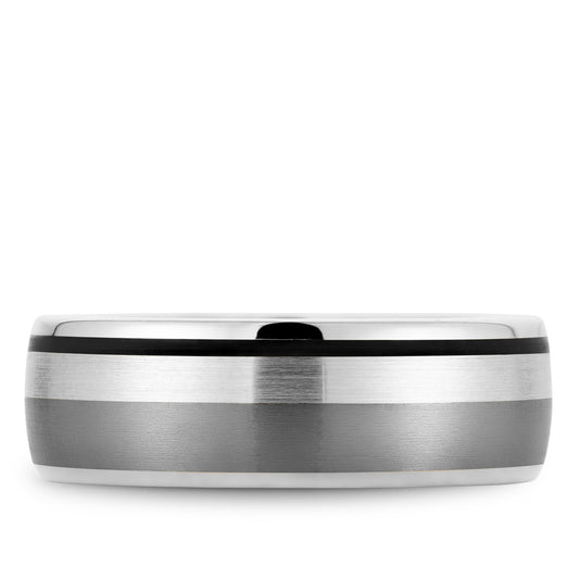 7.50mm Bleu Royale Wedding Band in 14k/Tantalum/Enamel
