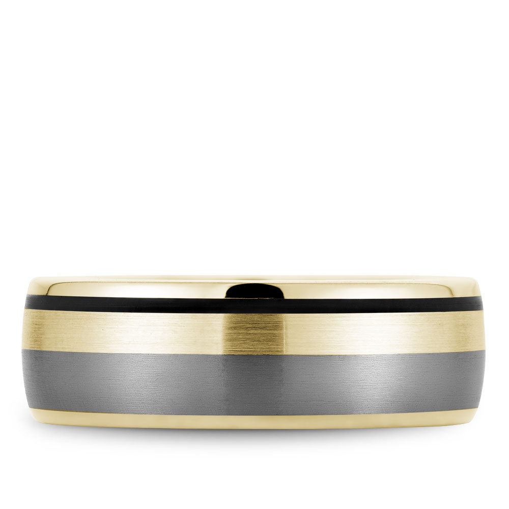 7.50mm Bleu Royale Wedding Band in 14k/Tantalum/Enamel
