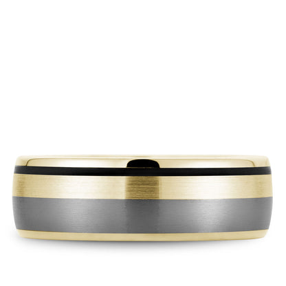 7.50mm Bleu Royale Wedding Band in 14k/Tantalum/Enamel