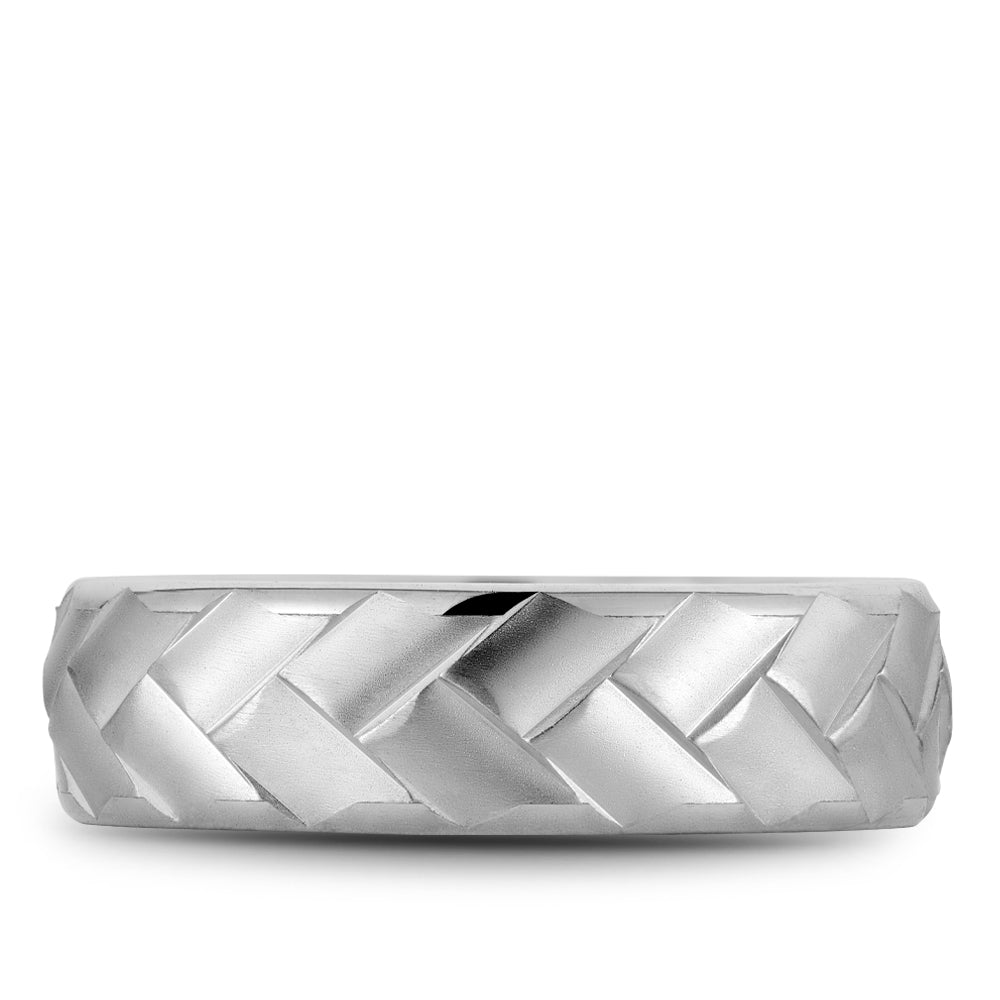 6.50mm Bleu Royale Wedding Band in White Gold