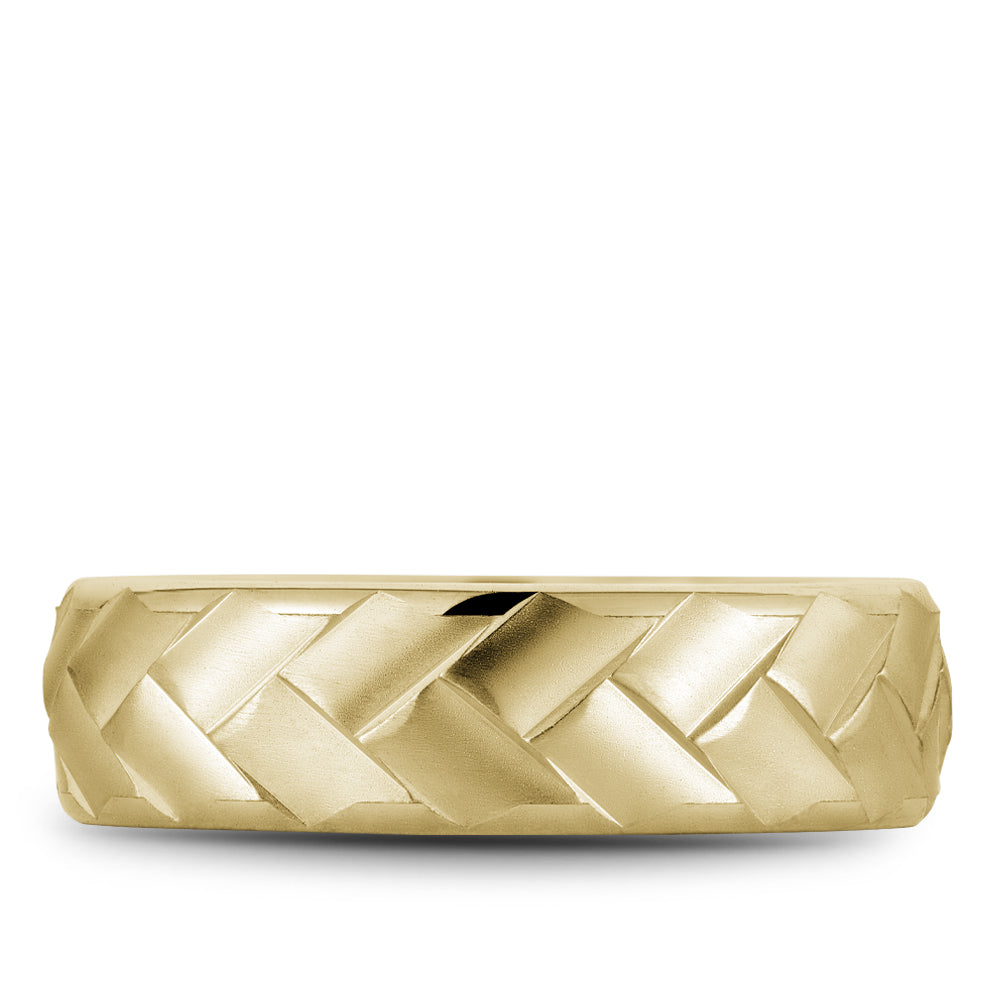 6.50mm Bleu Royale Wedding Band in Yellow Gold
