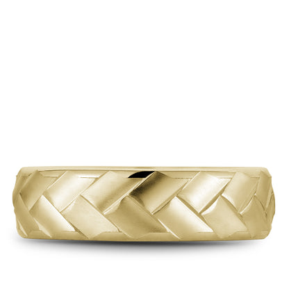 6.50mm Bleu Royale Wedding Band in Yellow Gold