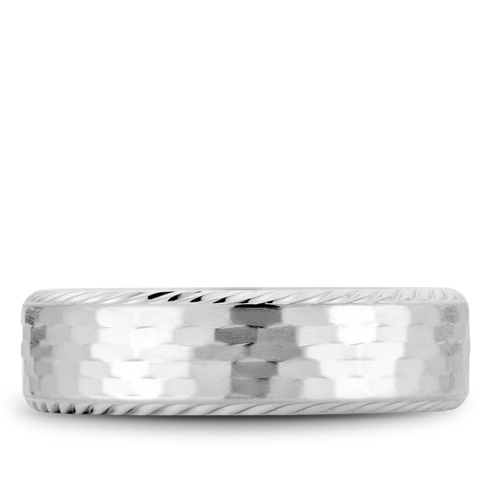 6.50mm Bleu Royale Wedding Band in White Gold