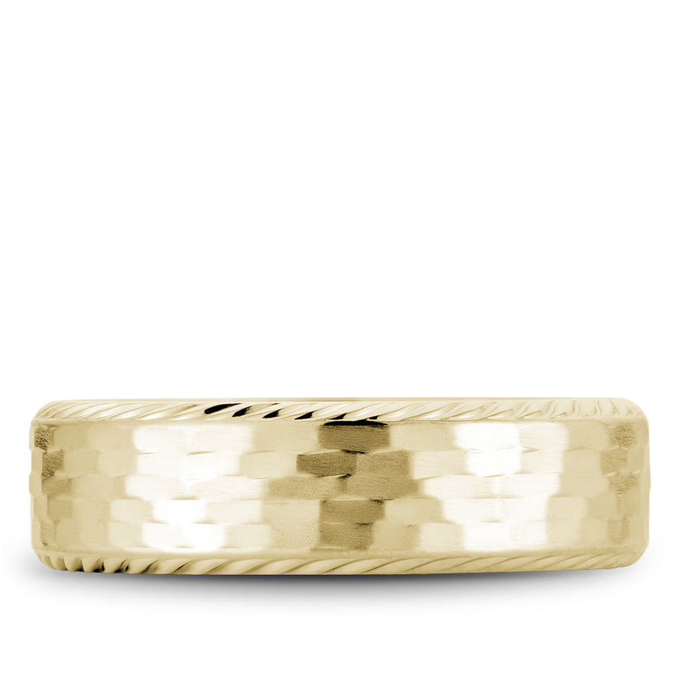 6.50mm Bleu Royale Wedding Band in Yellow Gold