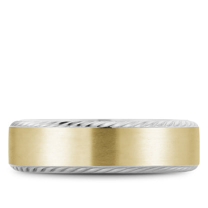 6.50mm Bleu Royale Wedding Band in Y&W Gold