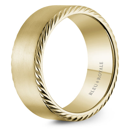 8.50mm Bleu Royale Wedding Band in Yellow Gold