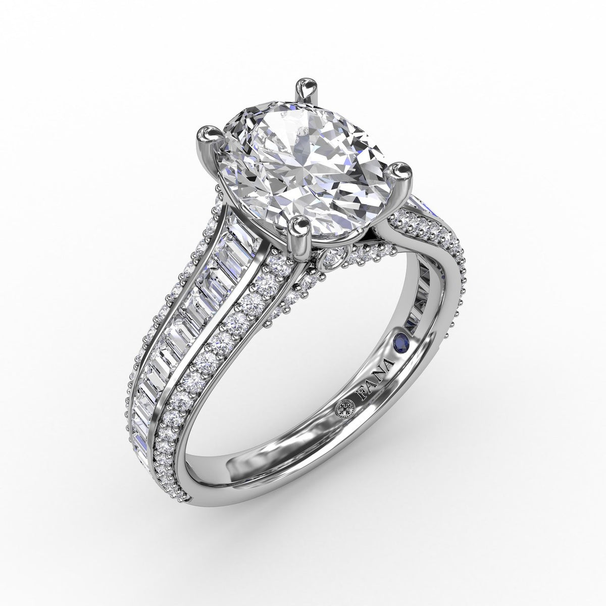 Striking Baguette and Pavé Engagement Ring