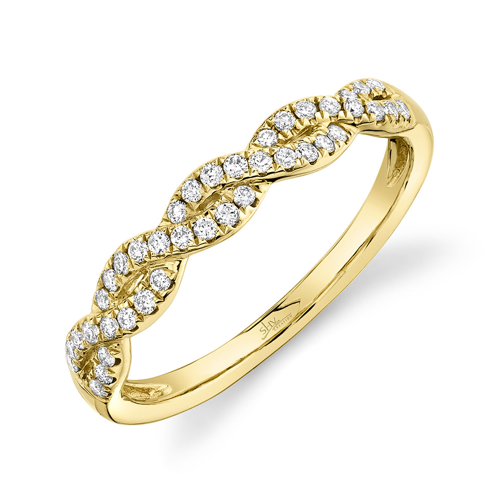 0.22Ct 14K Y/G Diamond Twisted Lady's Band
