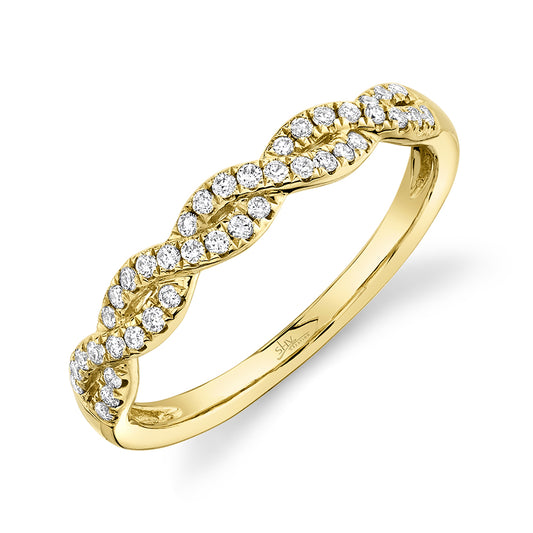 0.22Ct 14K Y/G Diamond Twisted Lady's Band