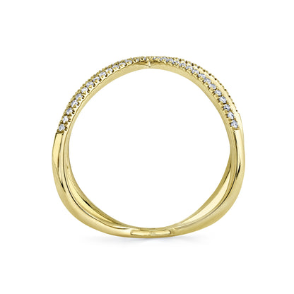 0.18Ct 14K Y/G Diamond Lady's "X" Ring