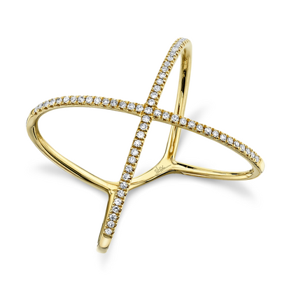 0.18Ct 14K Y/G Diamond Lady's "X" Ring